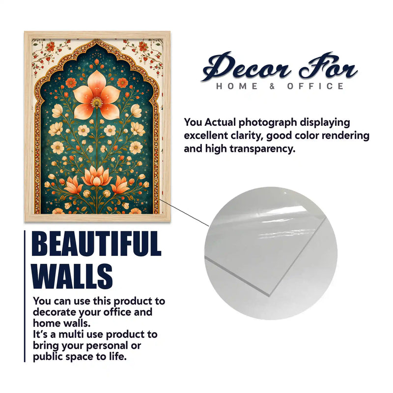 Indian Floral Paradise Wall Art Frame Set of 6