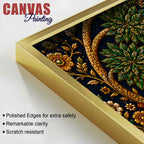 Indian Folk Musician with Deer Embroidery Tanjore Style 3D Canvas Wall Painting