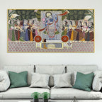 Indian Heritage Nathdwara Shreenathji Darbar Pichwai Canvas Wall Painting for Home & Temple