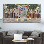 Indian Heritage Nathdwara Shreenathji Darbar Pichwai Canvas Wall Painting for Home & Temple