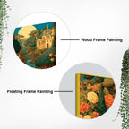 Indian Heritage Peacock In Secret Garden of a Palace Canvas Wall Painting
