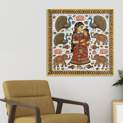 indian-madhubani-mother-child-wall-painting