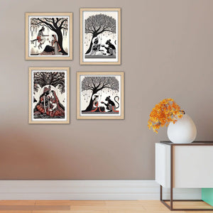 Indian Mythology Wall Art Frame Set of 4