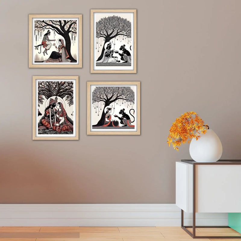 Indian Mythology Wall Art Frame Set of 4