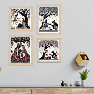 Indian Mythology Wall Art Frame Set of 4