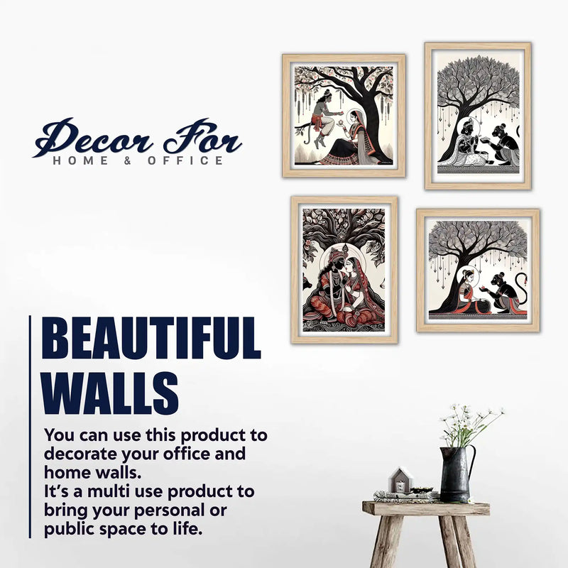 Indian Mythology Wall Art Frame Set of 4