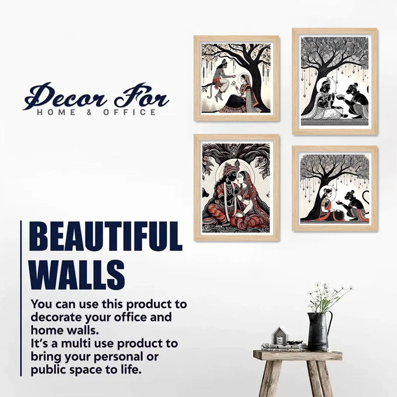 Indian Mythology Wall Art Frame Set of 4