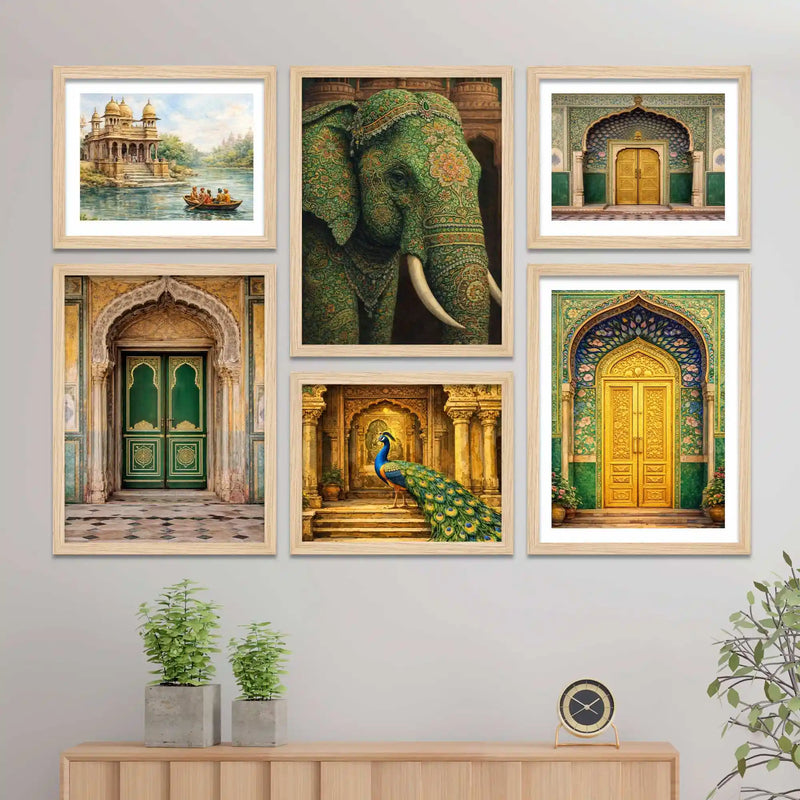 Indian Palace Wall Art Frame Set of 6