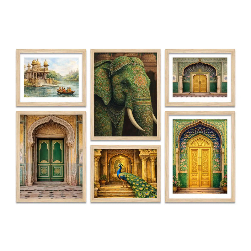 Indian Palace Wall Art Frame Set of 6