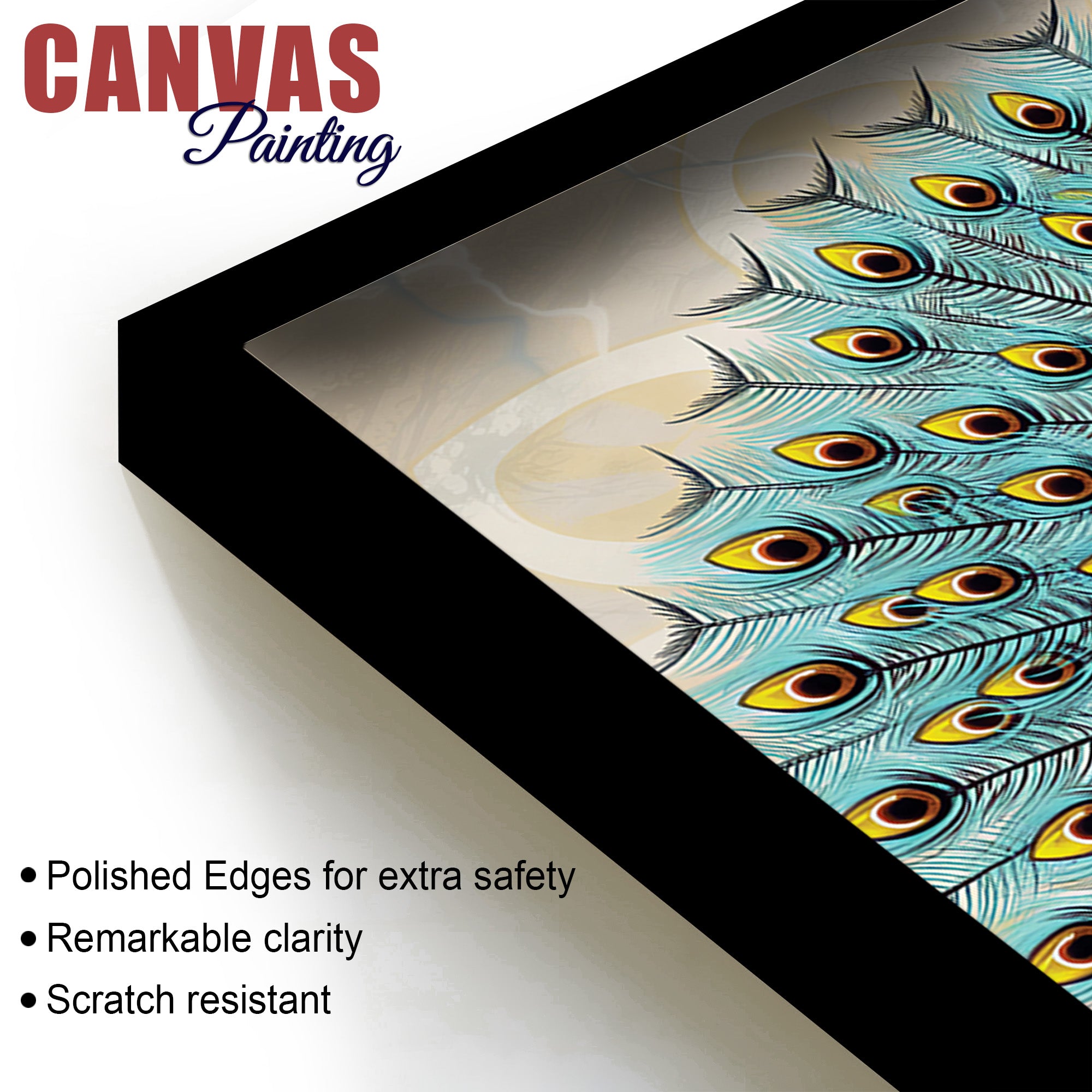 Indian Peacock Canvas Painting | Royal Wall Art for Home