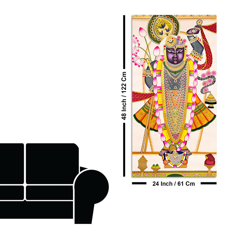 Indian Pichwai Art Shrinathji Canvas Painting | Premium Devotional Wall Art