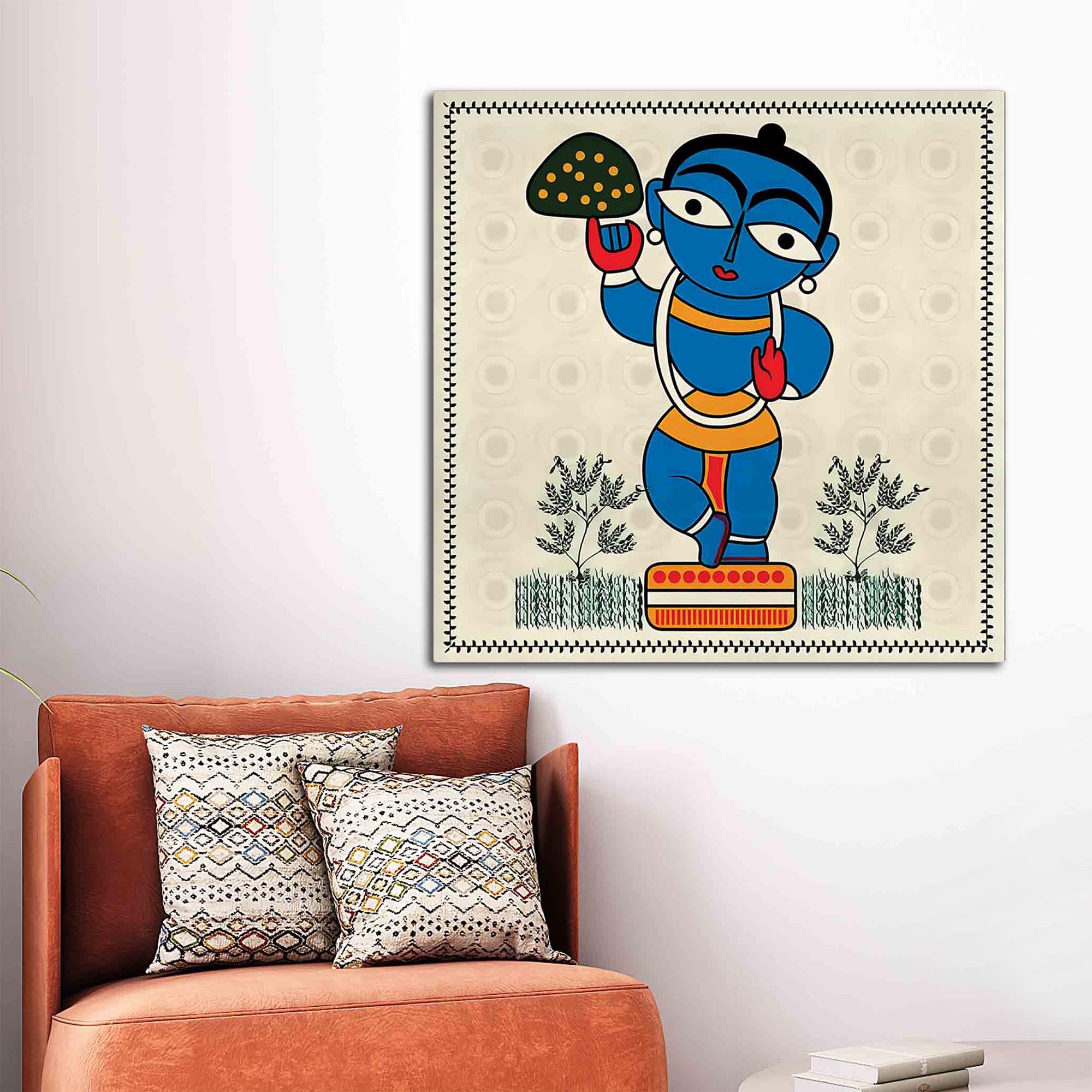 Indian Pichwai Bal Krishna Wall Painting  | Classic Religious Home Decor