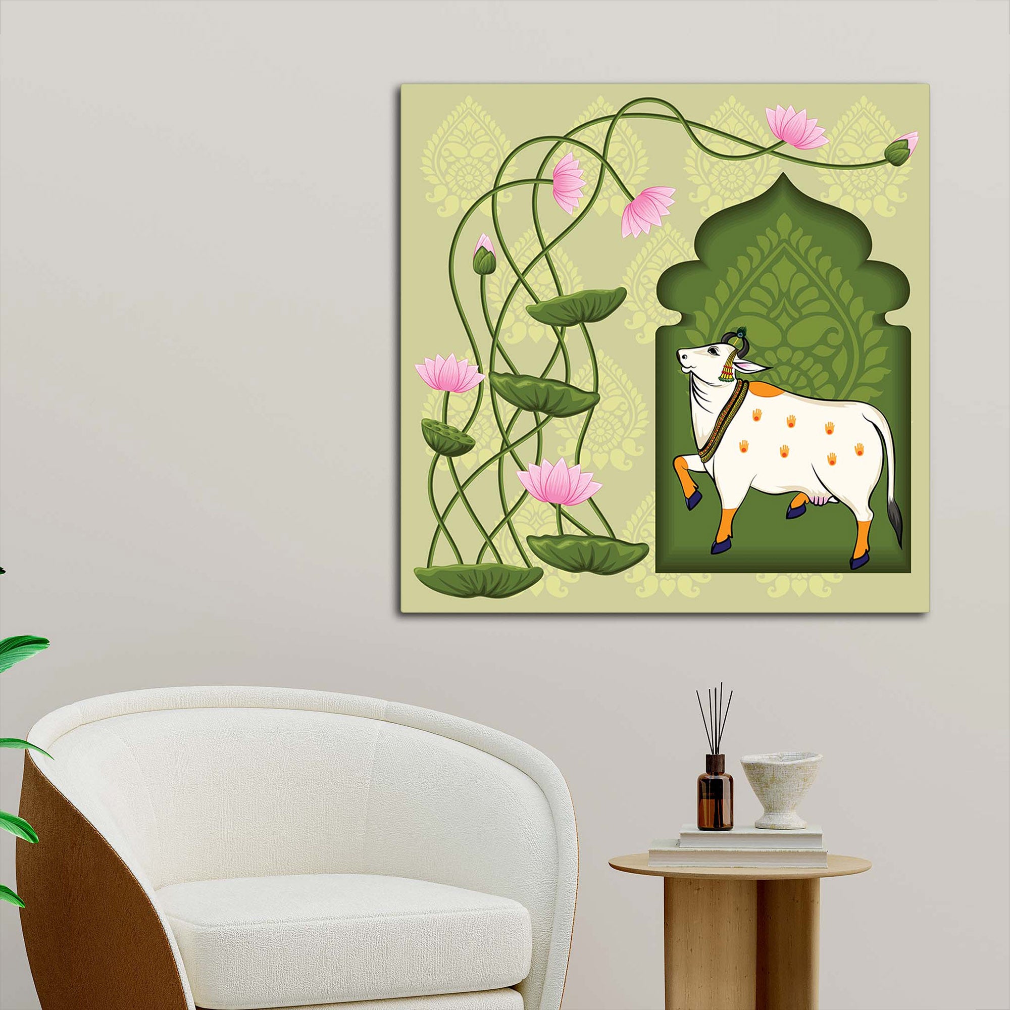 Indian Pichwai Cow Painting | Elegant Ethnic Wall Decor