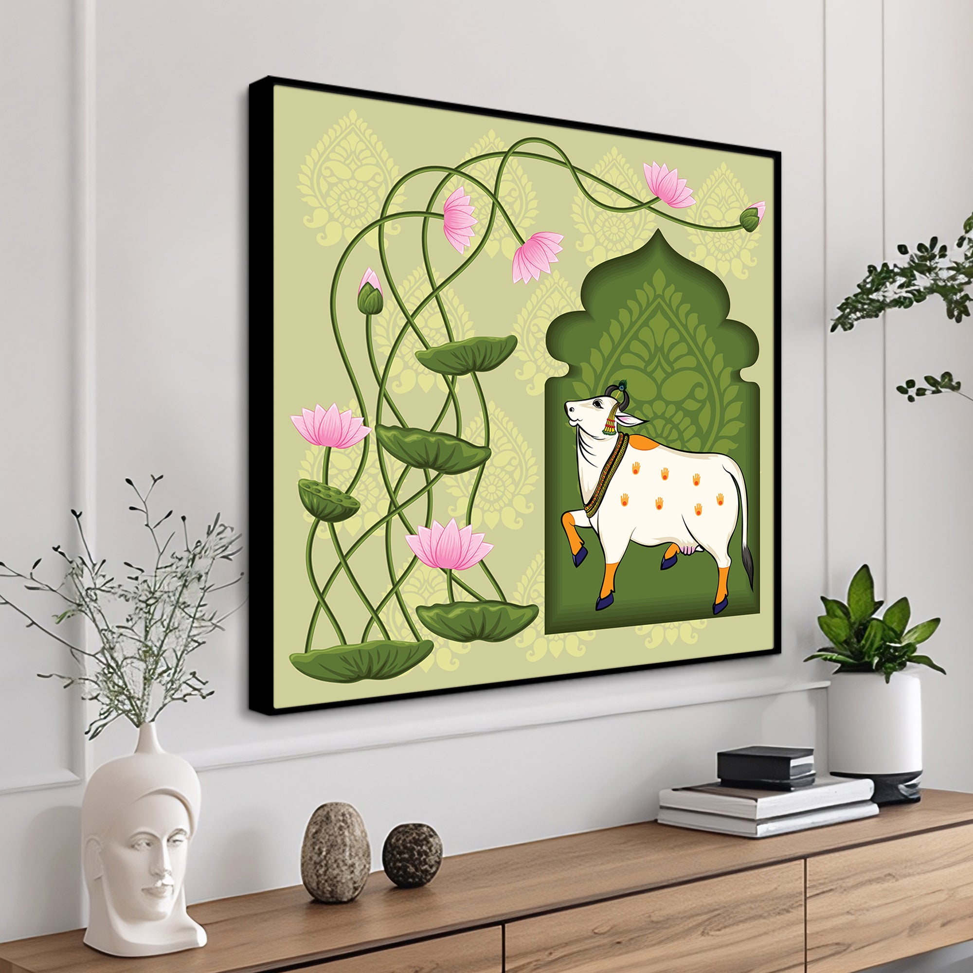 Indian Pichwai Cow Painting | Elegant Ethnic Wall Decor