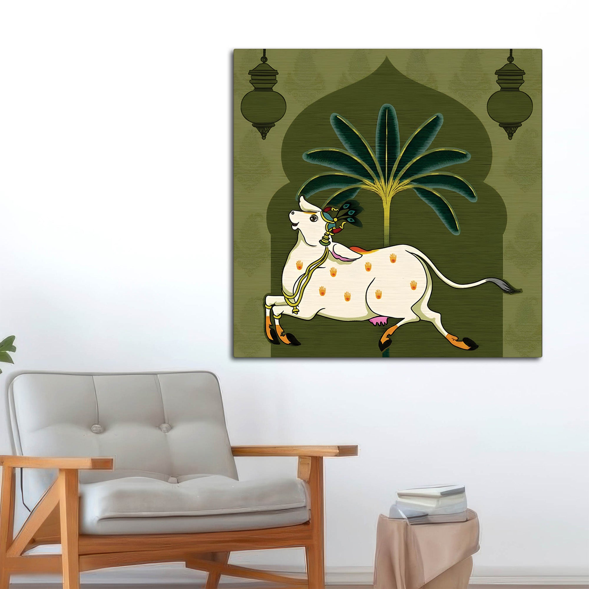 Indian Pichwai Cow Painting | Traditional Temple Style Wall Art