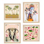 Indian Pichwai Wall Art Frame Set of 4