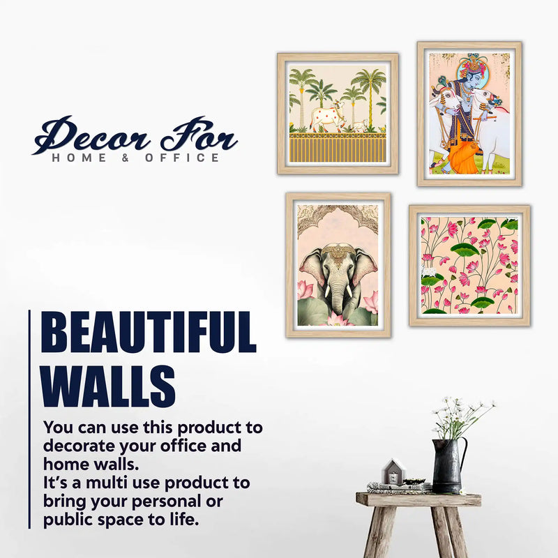 Indian Pichwai Wall Art Frame Set of 4