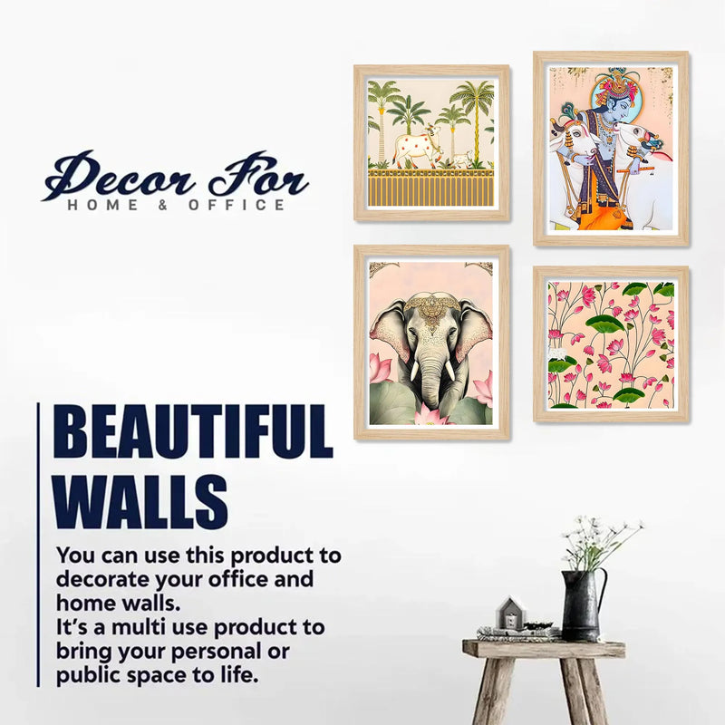 Indian Pichwai Wall Art Frame Set of 4