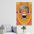 Indian Religious Khatu Shyam Ji Canvas Wall Painting | Hindu Devotional Décor