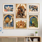 Indian Royal Decor Wall Art Frame Set of 6