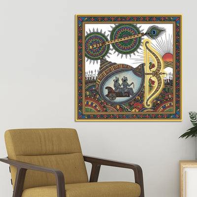 Indian Spiritual Madhubani Canvas Painting