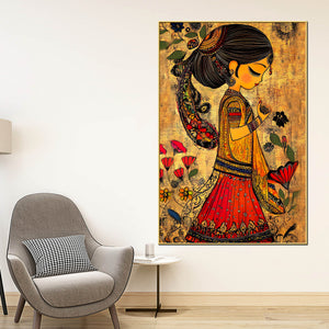 indian-traditional-girl-canvas-wall-painting