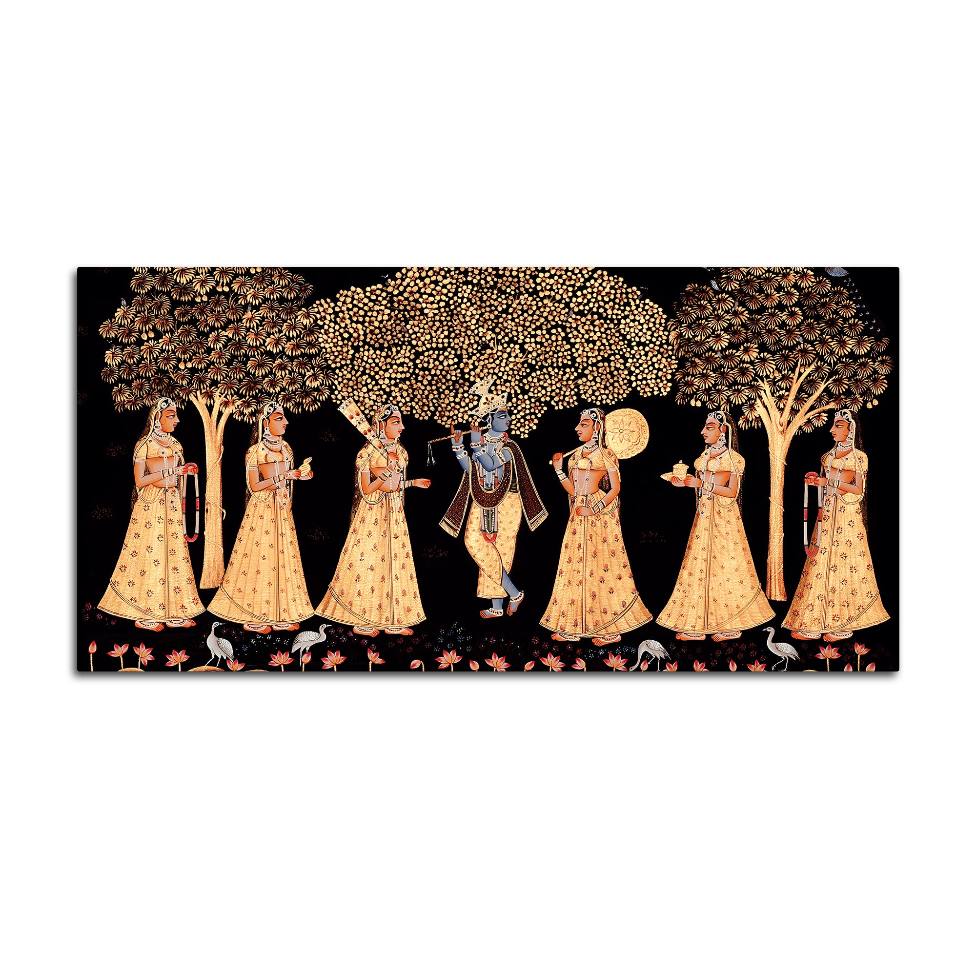 Indian Traditional Krishna Raas Leela Pichwai Wall Painting