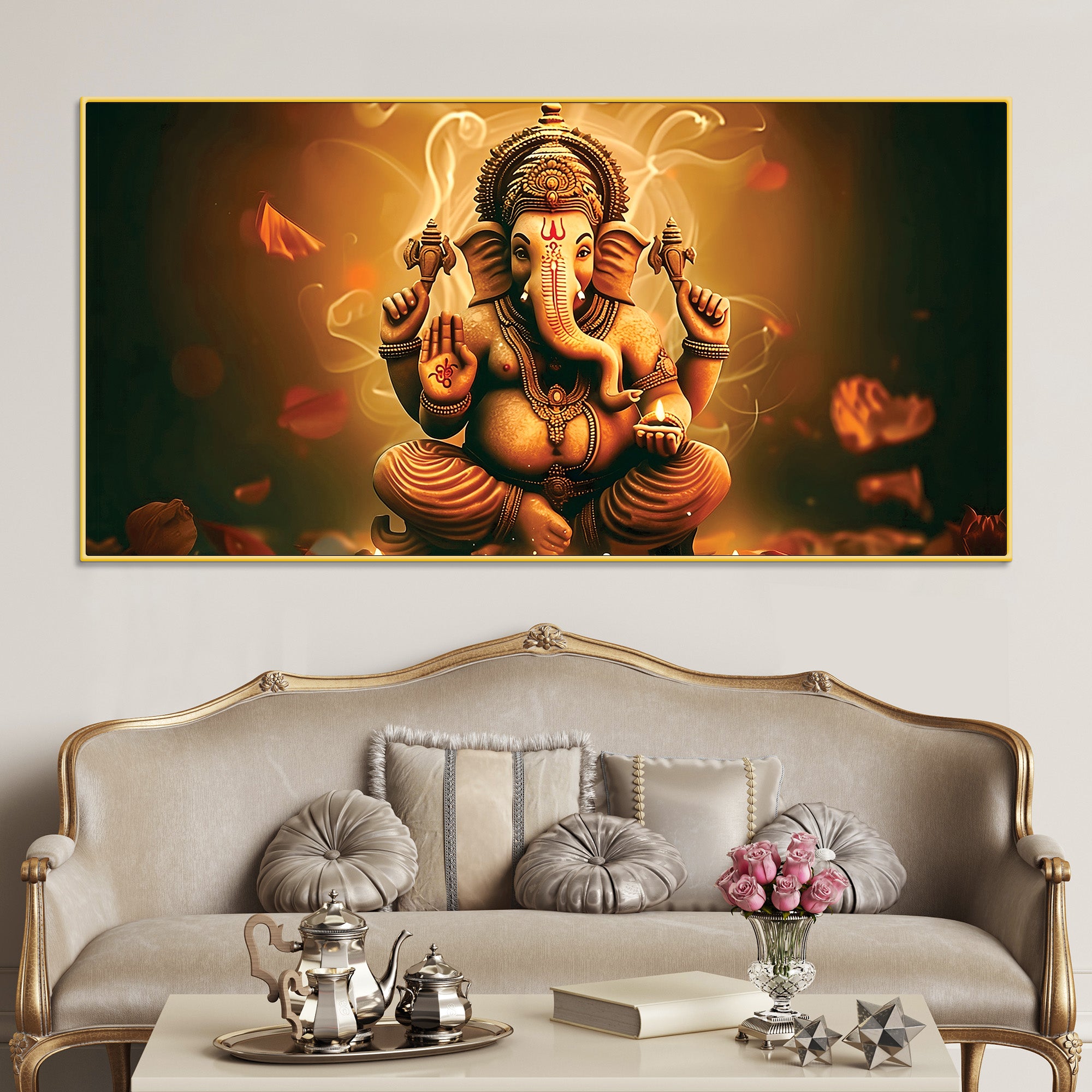 indian-traditional-lord-shri-ganesh-premium-canvas-wall-painting-luxury