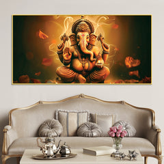 indian-traditional-lord-shri-ganesh-premium-canvas-wall-painting-luxury