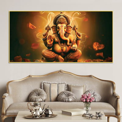 indian-traditional-lord-shri-ganesh-premium-canvas-wall-painting-luxury