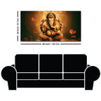 Indian Traditional Lord Shri Ganesh Premium Canvas Wall Painting –  Luxury Spiritual Wall Art for Home & Office Decor