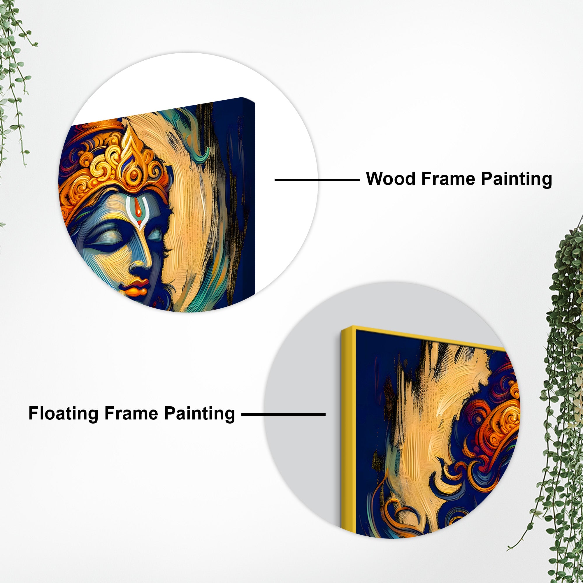 Indian Traditional Lord Shri Krishna Canvas Wall Painting for Home