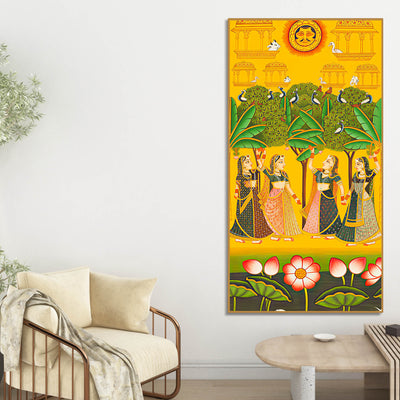 indian-village-scene-canvas-painting-traditional-ethnic-wall-art