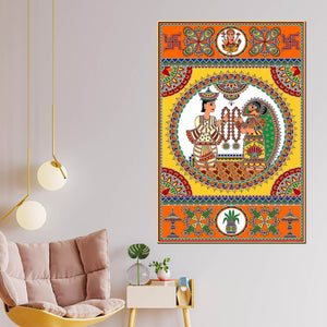indian-wedding-madhubani-canvas-painting-for-home-wall-decor