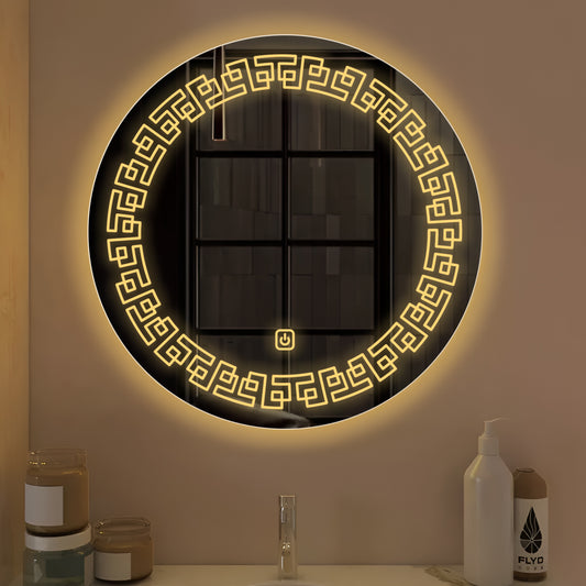 Infinity Edged Minimalistic Pattern LED Bathroom Wall Mirror