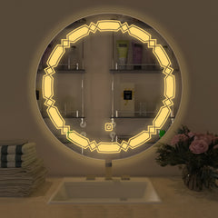 Infinity Round Pattern Shaped LED Bathroom Wall Mirror