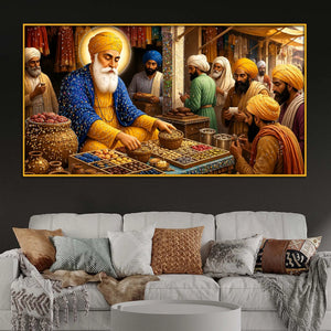Inspirational Guru Nanak Ji Floating Frame Crystal Wall Painting