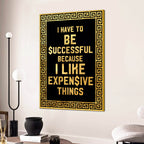 Inspirational Success Quote Wall Art | Premium Black & Gold Home Décor