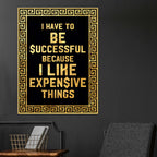 Inspirational Success Quote Wall Art | Premium Black & Gold Home Décor
