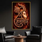 Jai Hanuman Floating Frame Crystal Wall Painting