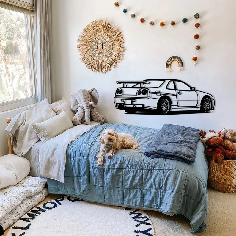 JDM Sports Car Metal Wall Hanging for Wall Décor