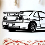 JDM Sports Car Metal Wall Hanging for Wall Décor