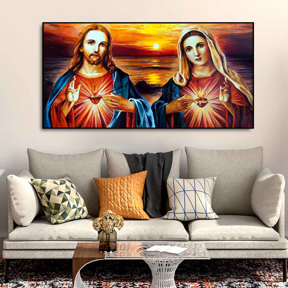 Jesus Christ and Mary Canvas Wall Painting