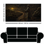 Jesus Christ at Sunrise Black & Gold Metallic Look 3D Canvas Wall Painting