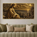 Jesus Christ Jerusalem Sunset Metallic Look 3D Canvas Wall Painting