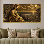Jesus Christ Jerusalem Sunset Metallic Look 3D Canvas Wall Painting