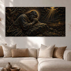 Jesus Christ Praying in Gethsemane Metallic Look 3D Canvas Wall Painting