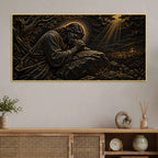 Jesus Christ Praying in Gethsemane Metallic Look 3D Canvas Wall Painting