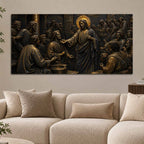Jesus Christ Preaching to His Followers Metallic Look 3D Canvas Wall Painting