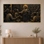 Jesus Christ Preaching to His Followers Metallic Look 3D Canvas Wall Painting